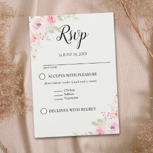 Tarjeta De Confirmación De Asistencia Elegant blush roses wedding celebration