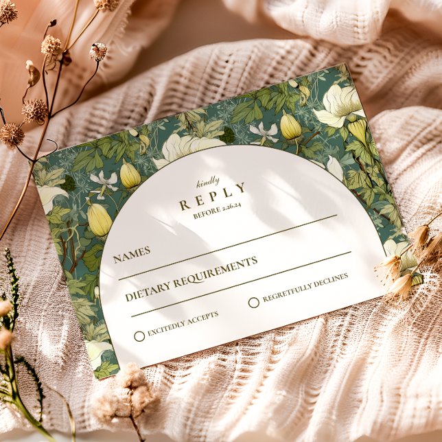 Tarjeta De Confirmación De Asistencia Elegant Botanical Arch Garden Wedding (Subido por el creador)