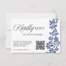 Tarjeta De Confirmación De Asistencia Elegant Botanical Floral Wedding 