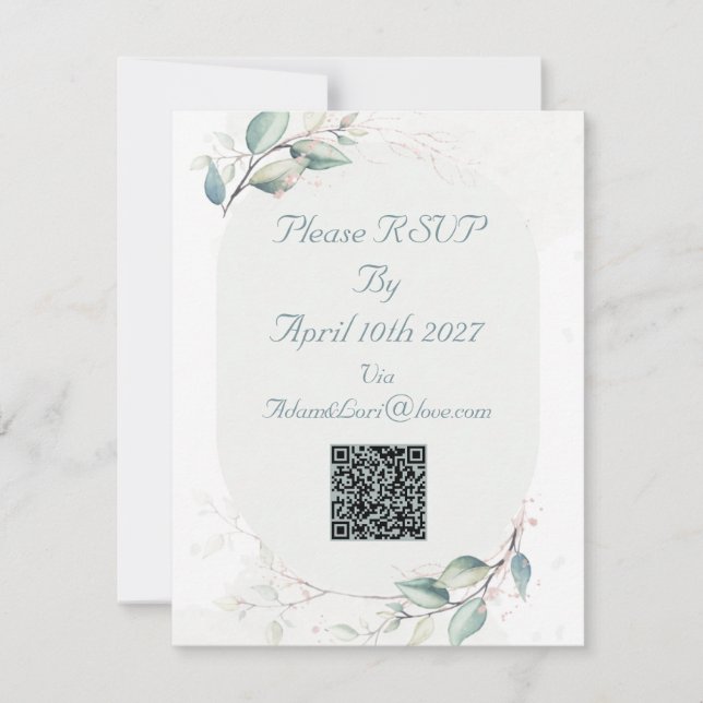Tarjeta De Confirmación De Asistencia Elegant Botanical Love Wedding (Anverso)