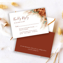 Tarjeta De Confirmación De Asistencia Elegant Calligraphy Romantic Floral Boho Wedding