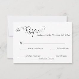 Tarjeta De Confirmación De Asistencia Elegant Calligraphy Wedding
