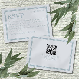 Tarjeta De Confirmación De Asistencia Elegant Coastal Blue Modern Wedding