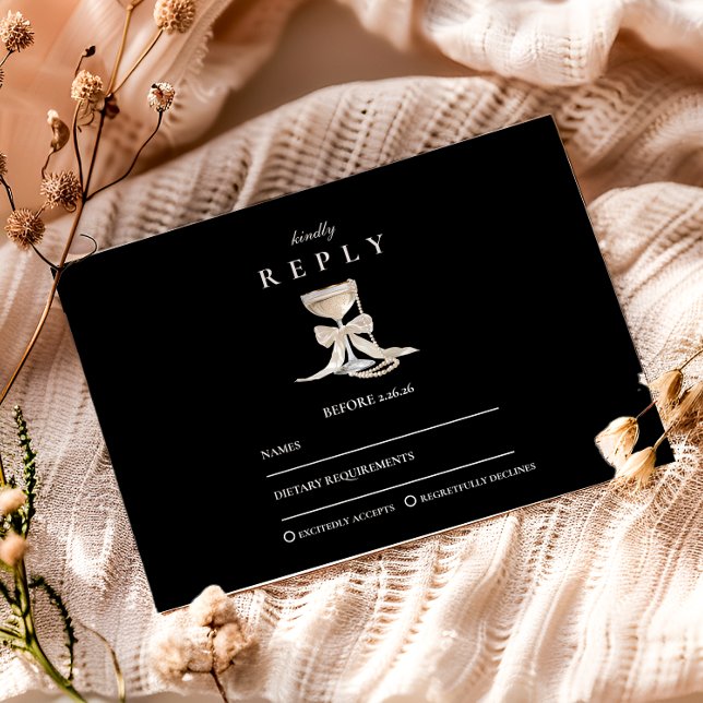 Tarjeta De Confirmación De Asistencia Elegant Coquette Pearl Graduation (Subido por el creador)