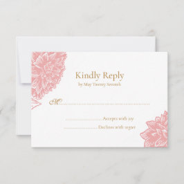 Tarjeta De Confirmación De Asistencia Elegant Delicate Dusty Pink Floral Wedding 