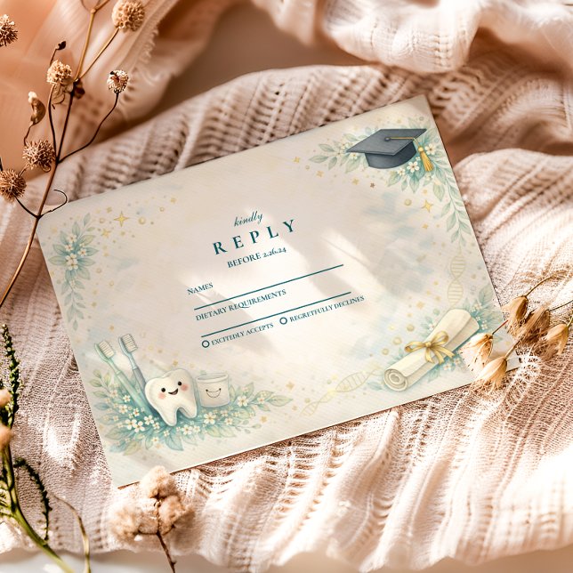 Tarjeta De Confirmación De Asistencia Elegant Dentist White Coat Graduation (Subido por el creador)