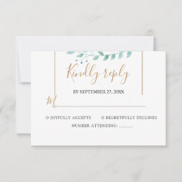 Tarjeta De Confirmación De Asistencia Elegant Eucalyptus Greenery Wedding