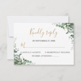 Tarjeta De Confirmación De Asistencia Elegant Eucalyptus Greenery Wedding