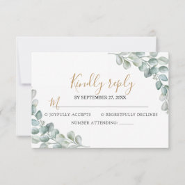 Tarjeta De Confirmación De Asistencia Elegant Eucalyptus Greenery Wedding