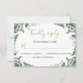 Tarjeta De Confirmación De Asistencia Elegant Eucalyptus Greenery Wedding