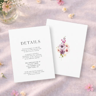 Tarjeta De Confirmación De Asistencia Elegant Floral Wedding Details Card
