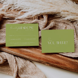 Tarjeta De Confirmación De Asistencia Elegant Green White Minimalist Bright Wedding