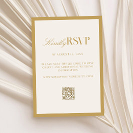 Tarjeta De Confirmación De Asistencia Elegant Ivory and Gold Wedding