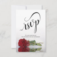 Elegant Long-Stemmed Red Rose Simple Wedding