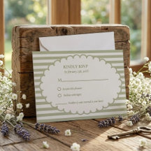 Elegant Olive Green Stripe Wedding