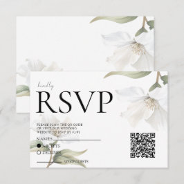 Tarjeta De Confirmación De Asistencia Elegant Oriental Magnolia Wedding 