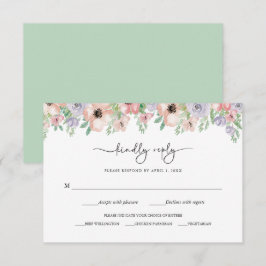 Tarjeta De Confirmación De Asistencia Elegant Pastel Floral Party Response Card