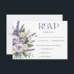 Tarjeta De Confirmación De Asistencia Elegant Purple Lavender Roses Wedding Meal Choice<br><div class="desc">Watercolor floral design with white and purple roses with lavender and other flowers and greenery.</div>