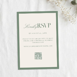 Tarjeta De Confirmación De Asistencia Elegant Sage Green Wedding