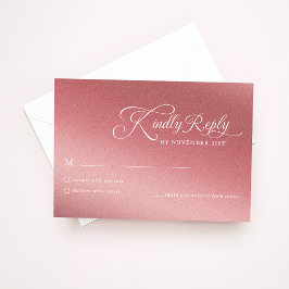 Tarjeta De Confirmación De Asistencia Elegant Terracotta Rose Gold Wedding Kindly Reply