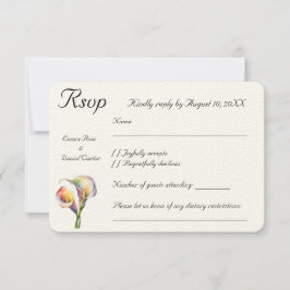 Tarjeta De Confirmación De Asistencia Elegante acuarela Calla Lilies Romántico Floral