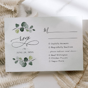Tarjeta De Confirmación De Asistencia Elegante acuarela Eucalyptus Greeneration Opción d