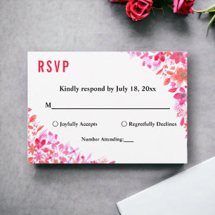 Tarjeta De Confirmación De Asistencia Elegante acuarela Flores Boda veraniego floral