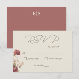 Tarjeta De Confirmación De Asistencia Elegante acuarela Flores silvestres Boda tarjeta R