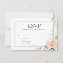 Tarjeta De Confirmación De Asistencia Elegante acuarela rosa floral