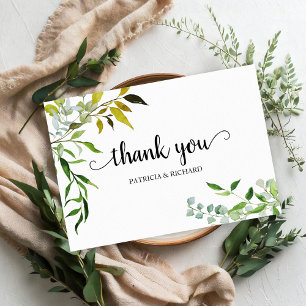 Tarjeta De Confirmación De Asistencia Elegante Agradecimiento de Boda con Vegetación