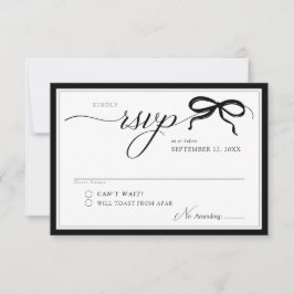 Tarjeta De Confirmación De Asistencia Elegante Arco Simple Moderno de Boda en Blanco y N