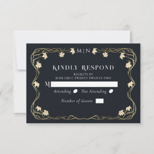 Tarjeta De Confirmación De Asistencia Elegante Art Nouveau Lilly Boda