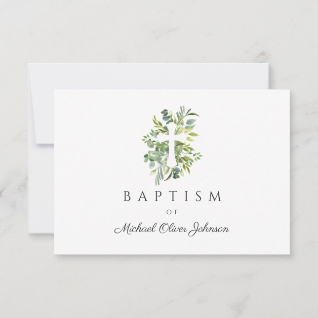 Tarjeta De Confirmación De Asistencia Elegante bautismo biológico religioso (Reverso)