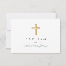 Tarjeta De Confirmación De Asistencia Elegante bautismo de niño con escritura verde