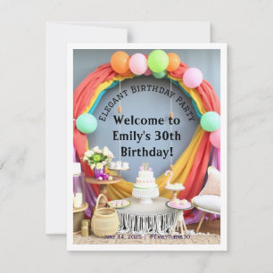 Tarjeta De Confirmación De Asistencia Elegante bienvenida a la fiesta de cumpleaños