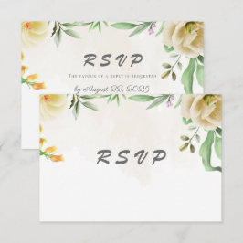 Tarjeta De Confirmación De Asistencia Elegante Boda acuático de pájaro floral