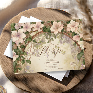 Tarjeta De Confirmación De Asistencia Elegante Boda Art Nouveau
