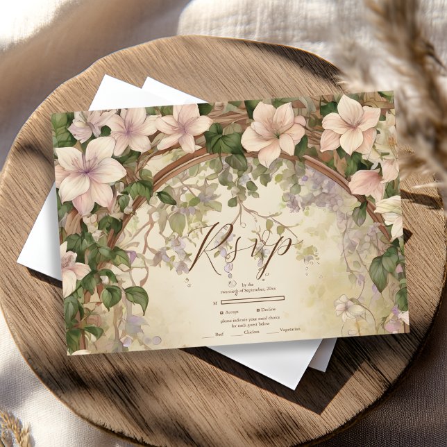 Tarjeta De Confirmación De Asistencia Elegante Boda Art Nouveau (Subido por el creador)
