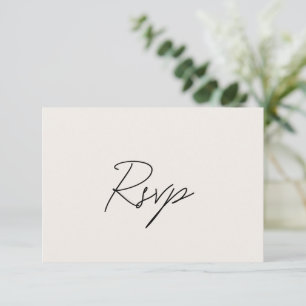 Tarjeta De Confirmación De Asistencia Elegante Boda Beige Clásico