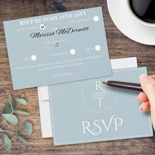 Tarjeta De Confirmación De Asistencia Elegante Boda blanco gris personalizado