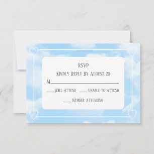 Tarjeta De Confirmación De Asistencia Elegante Boda blanco moderno al aire libre