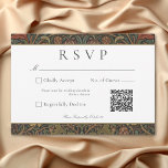 Tarjeta De Confirmación De Asistencia Elegante Boda Botánica de Otoño Vintage QR<br><div class="desc">Anuncie su día especial con una tarjeta de respuesta boda con un código QR que exuda elegancia intemporal y encanto sofisticado. Este exquisito diseño boda presenta un impresionante fondo botánico de otoño de estilo William Morris, rico en follaje intrincado y tonos cálidos y tierra. El diseño de la invitación está...</div>