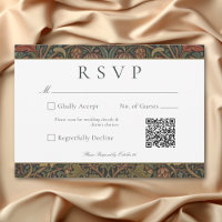 Elegante Boda Botánica de Otoño Vintage QR