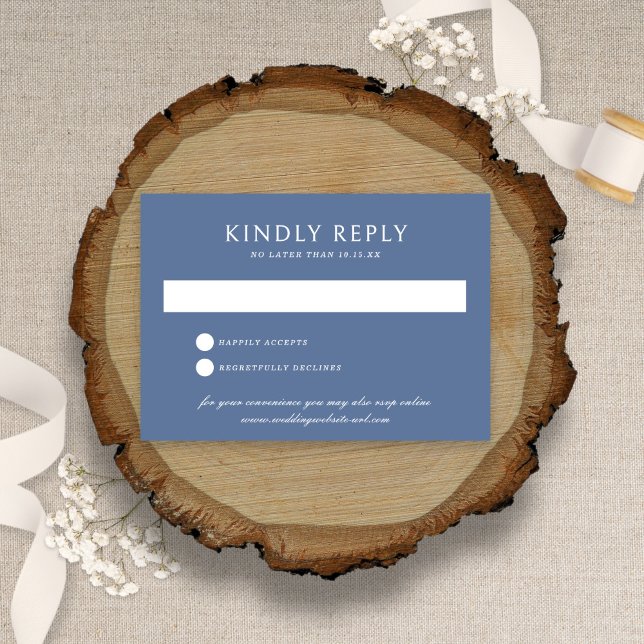 Tarjeta De Confirmación De Asistencia Elegante Boda Botánico Dusty Blue de Coneflower (Subido por el creador)