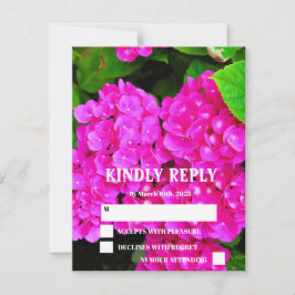 Tarjeta De Confirmación De Asistencia Elegante Boda botánico floral de Hydrangea moderna