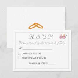 Tarjeta De Confirmación De Asistencia Elegante boda católica de dos corazones