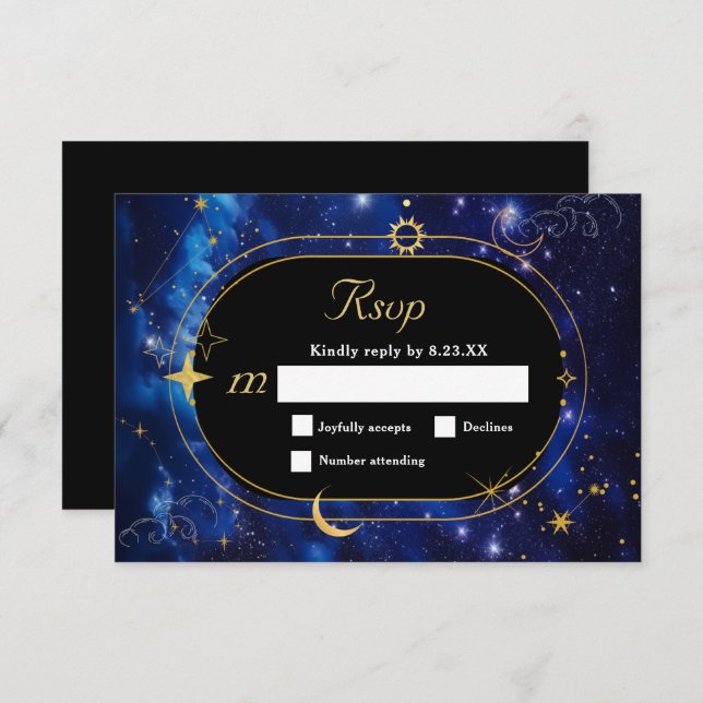 Tarjeta De Confirmación De Asistencia Elegante boda celeste azul (Anverso / Reverso)
