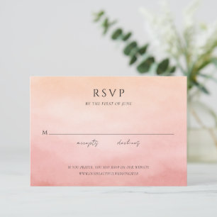 Tarjeta De Confirmación De Asistencia Elegante Boda Chic Costera de Coral Moderna