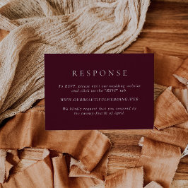 Tarjeta De Confirmación De Asistencia Elegante Boda Clásica de Borgoña Profundo
