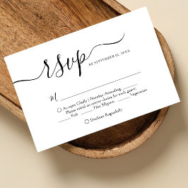 Tarjeta De Confirmación De Asistencia Elegante Boda Clásico de Caligrafía